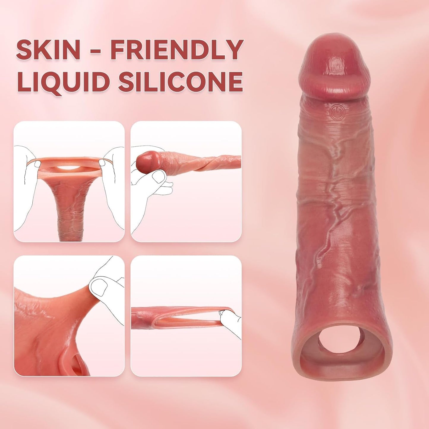 Funda vibratoria para pene VenoPulse 10 modos, aumentador de grosor