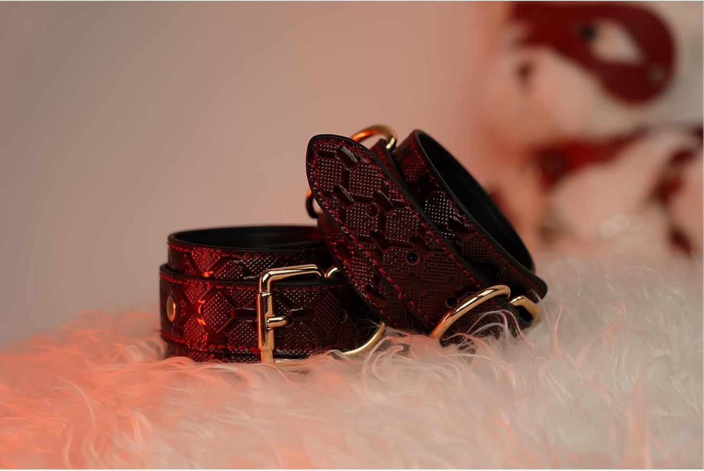 CrimsonRoyale Kit de Bondage BDSM avec Écarteur 10 Pièces