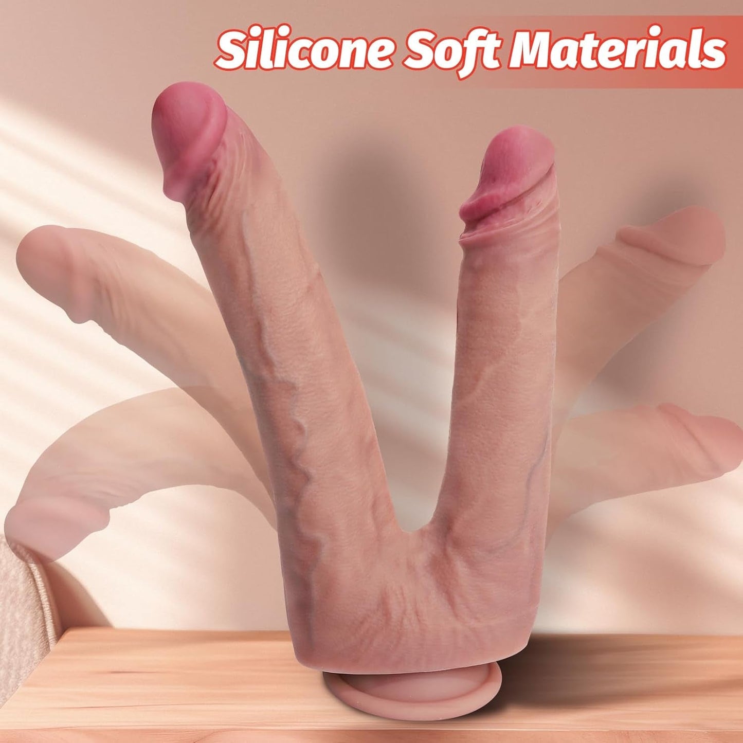 DualGrip 10.8” Double-Ended Dildo Suction Cup Silicone