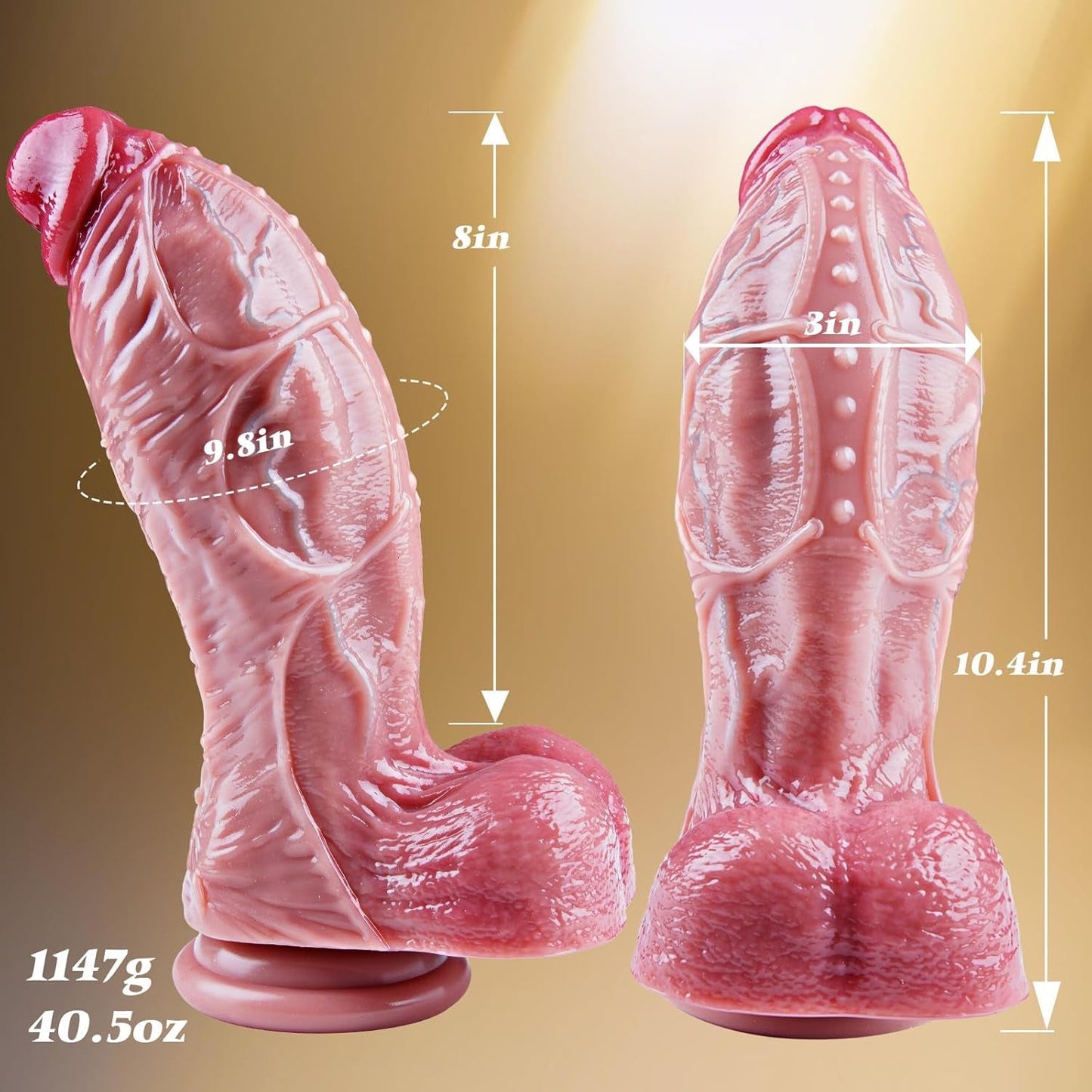 TitanCone Dildo XXL de 10.4” de Grosor y 3” de Diámetro con Ventosa