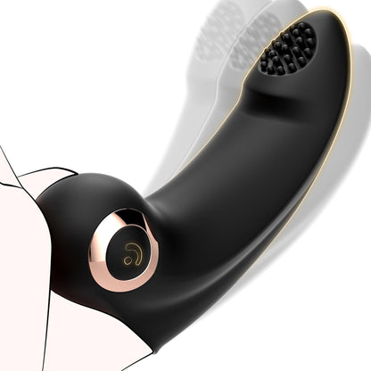 NoirTouch Vibrador de Dedo 10 Modos Impermeable Silencioso Negro
