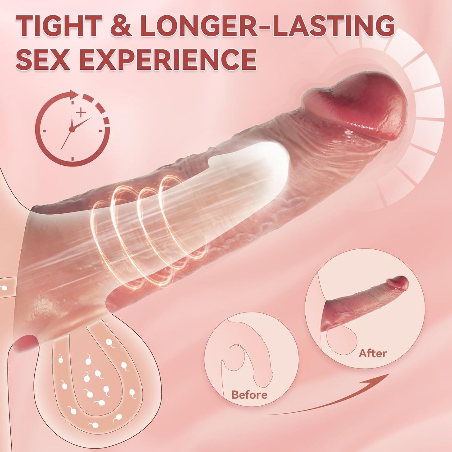 MaxGlide Extensor de pene vibrador y funda para el pene
