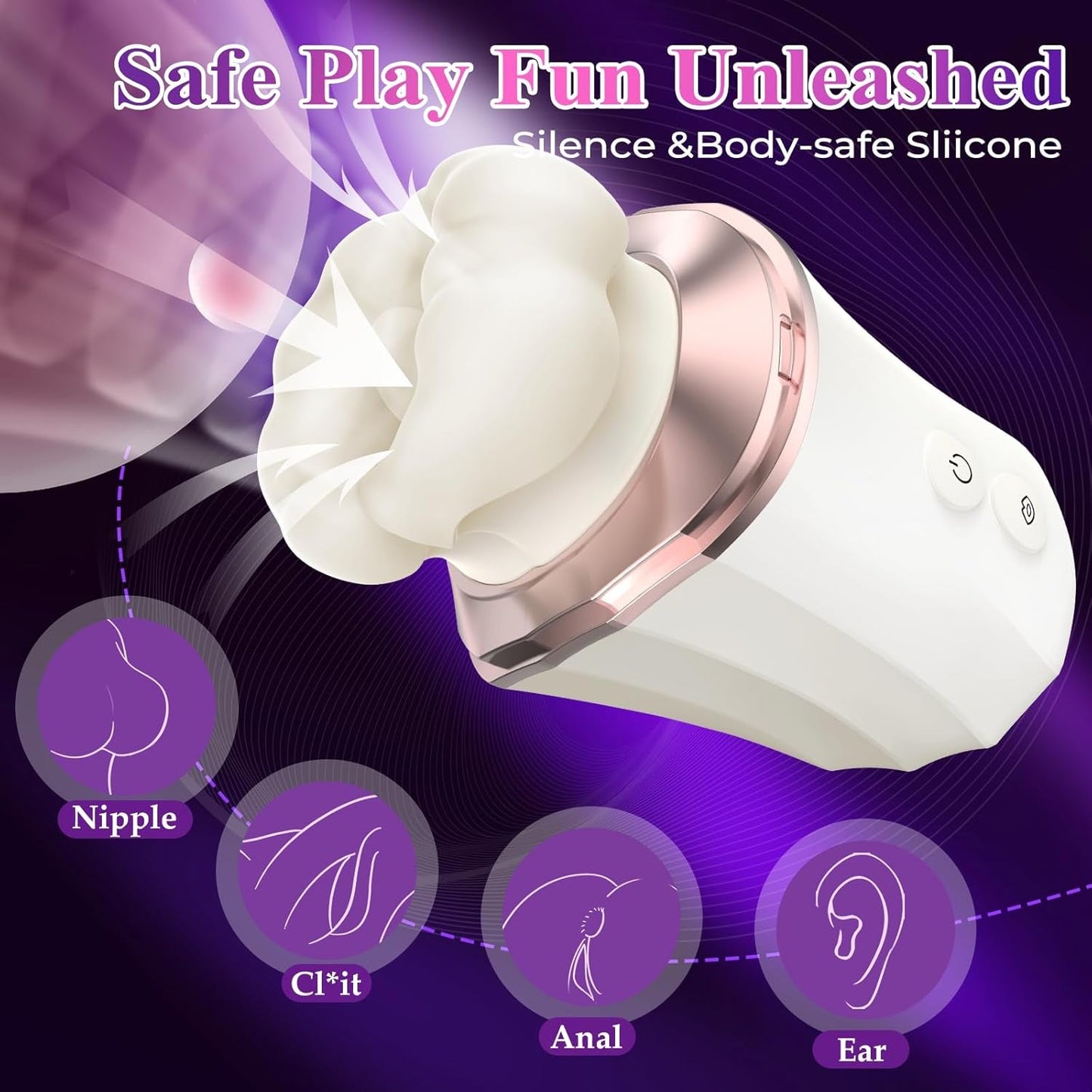 Vibrador Chupador de Clítoris Rosa 3 en 1 con Control por App BloomPulse