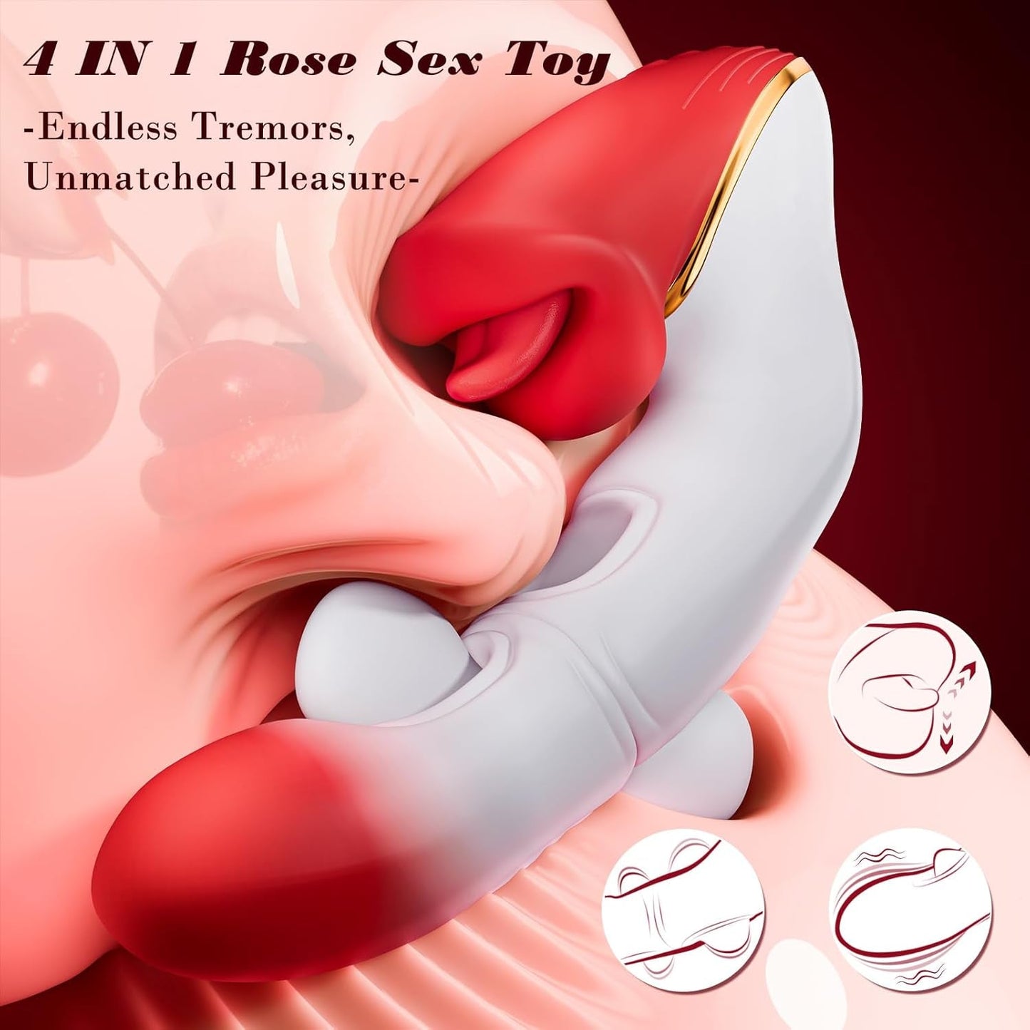 DualFlare Dildo Vibrator 10 Flapping 10 Licking Modes