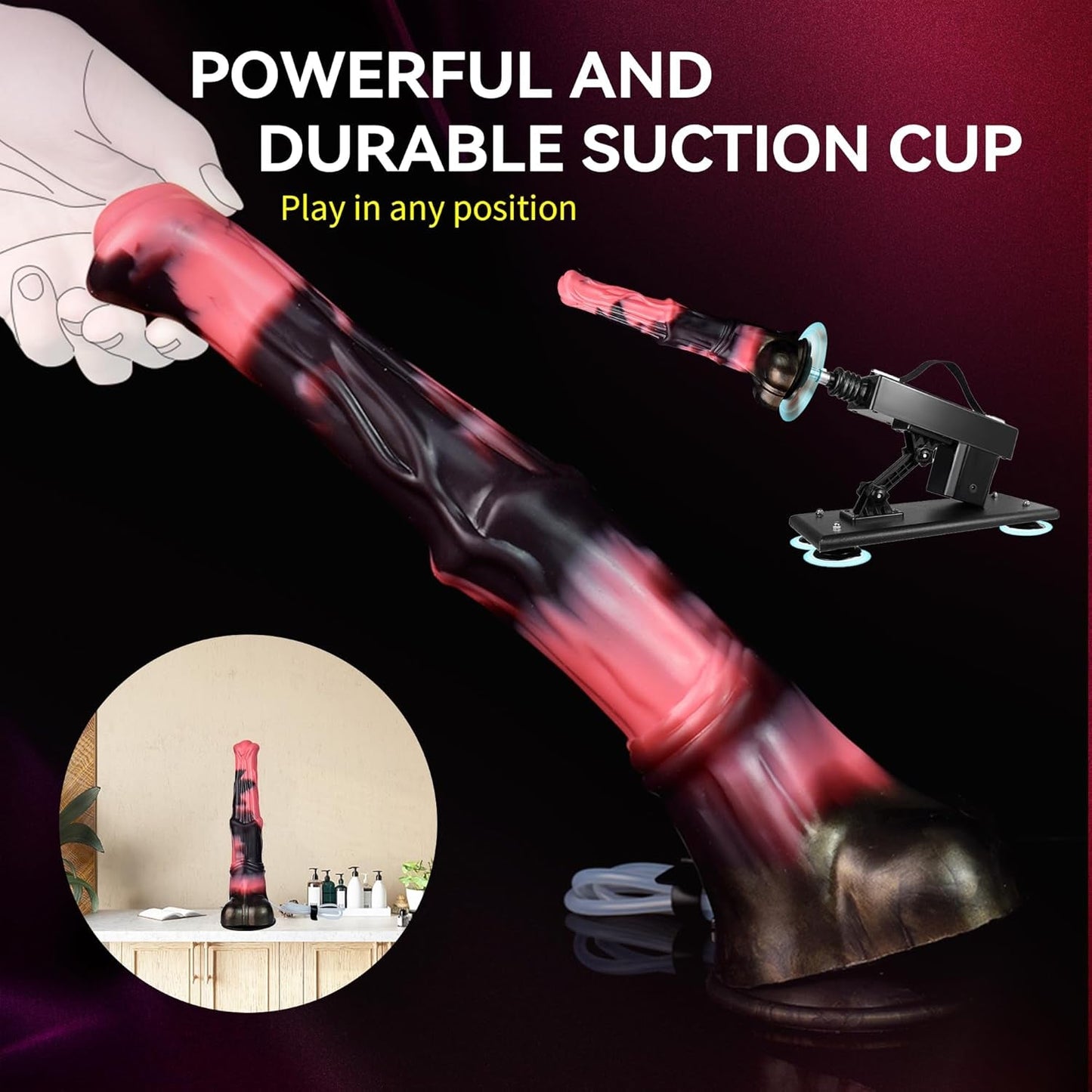 TitanMix 12” Fantasy Ejaculating Dildo Thick Silicone Suction Cup