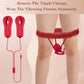 TriLink 3 en 1: pinzas para pezones con control remoto y vibrador de anillo para parejas