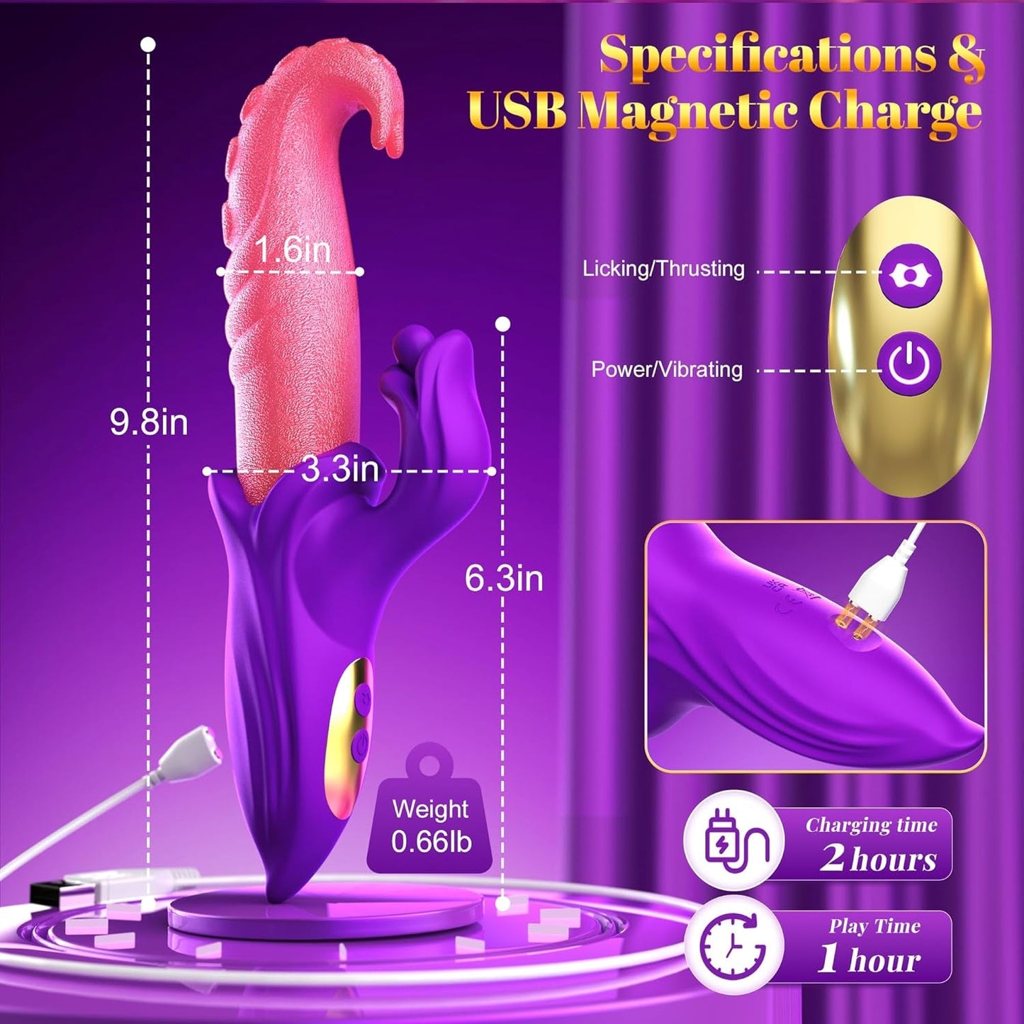 Vibrador de conejo para la lengua controlado por la aplicación TongueRush
