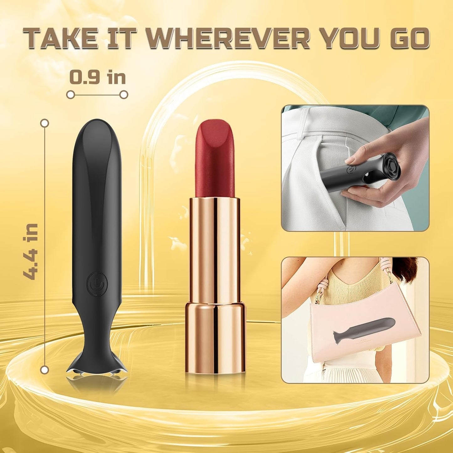 Vibrador Bala LipSync con control por aplicación, 9 modos, impermeable, silencioso