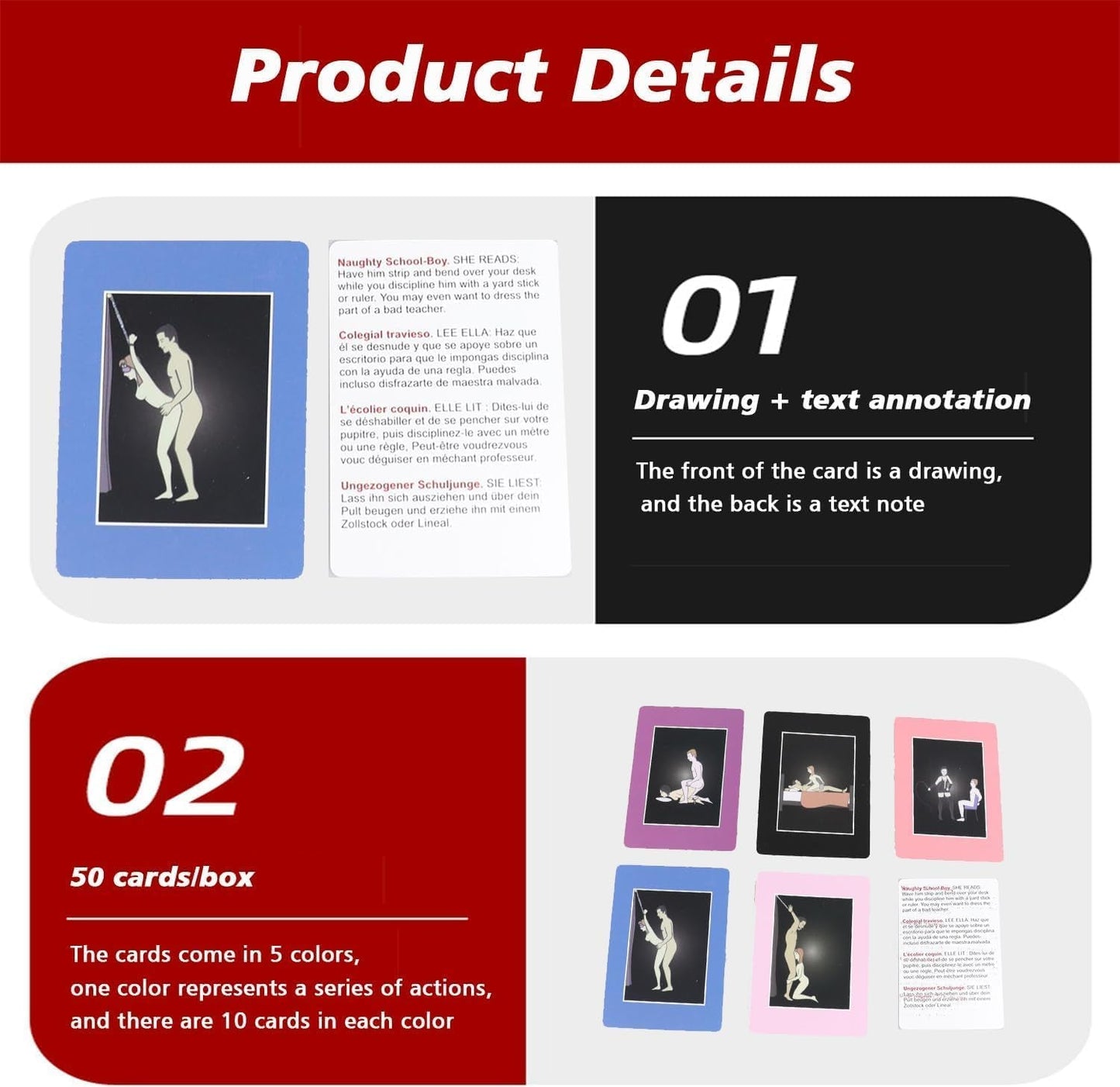 Cartas de Posiciones Sexuales BDSM de VelvetDare