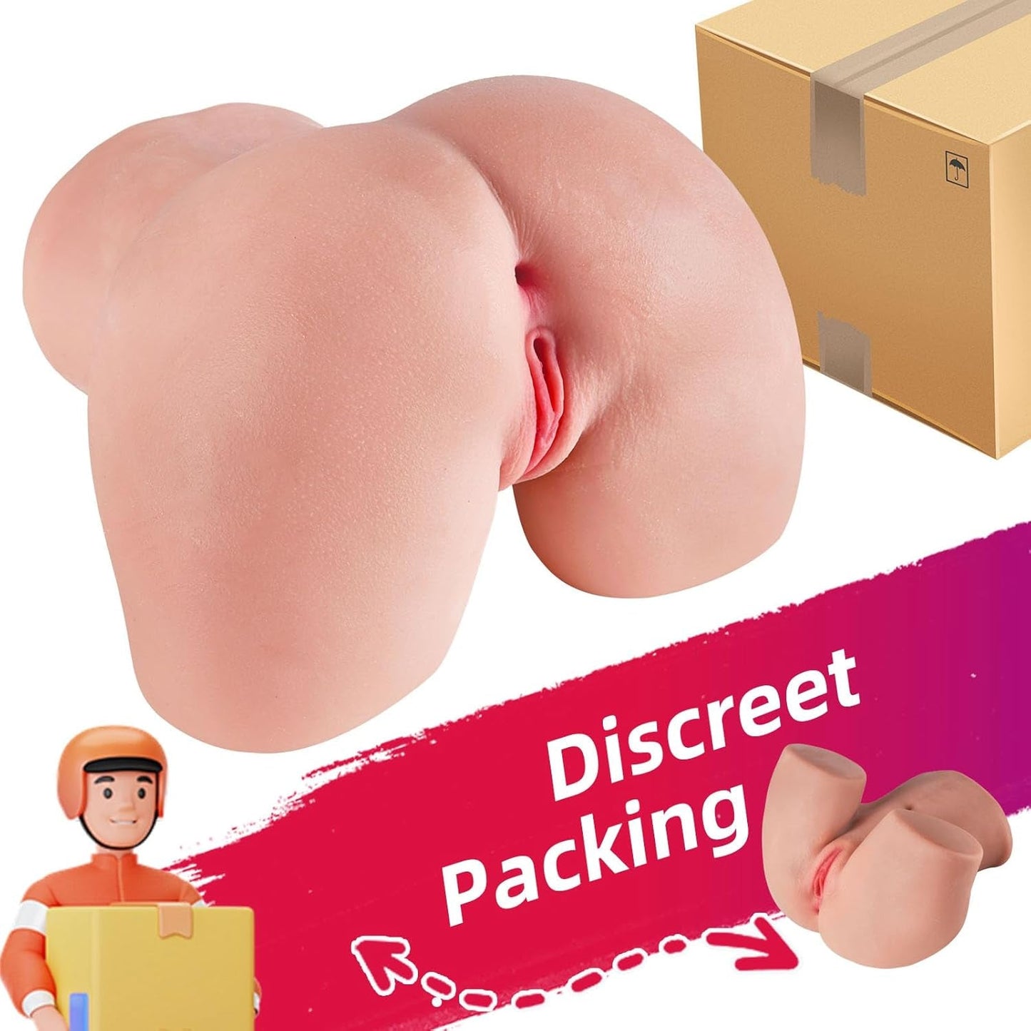 Poupée sexuelle portable LuxeGrip 2,7 kg | Kit de masturbateur double canal