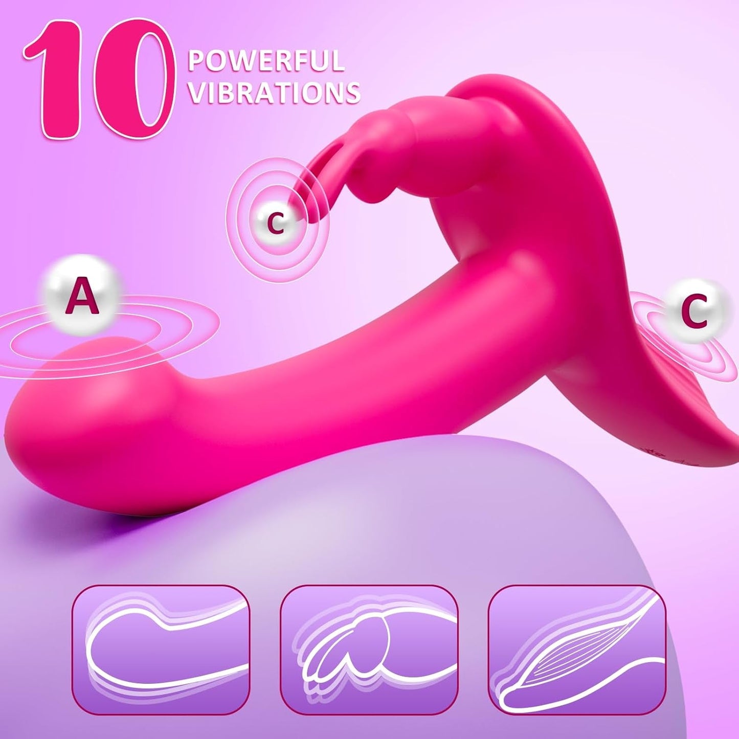 VibeSync Control Remoto Dildo Conejo Sin Tiras