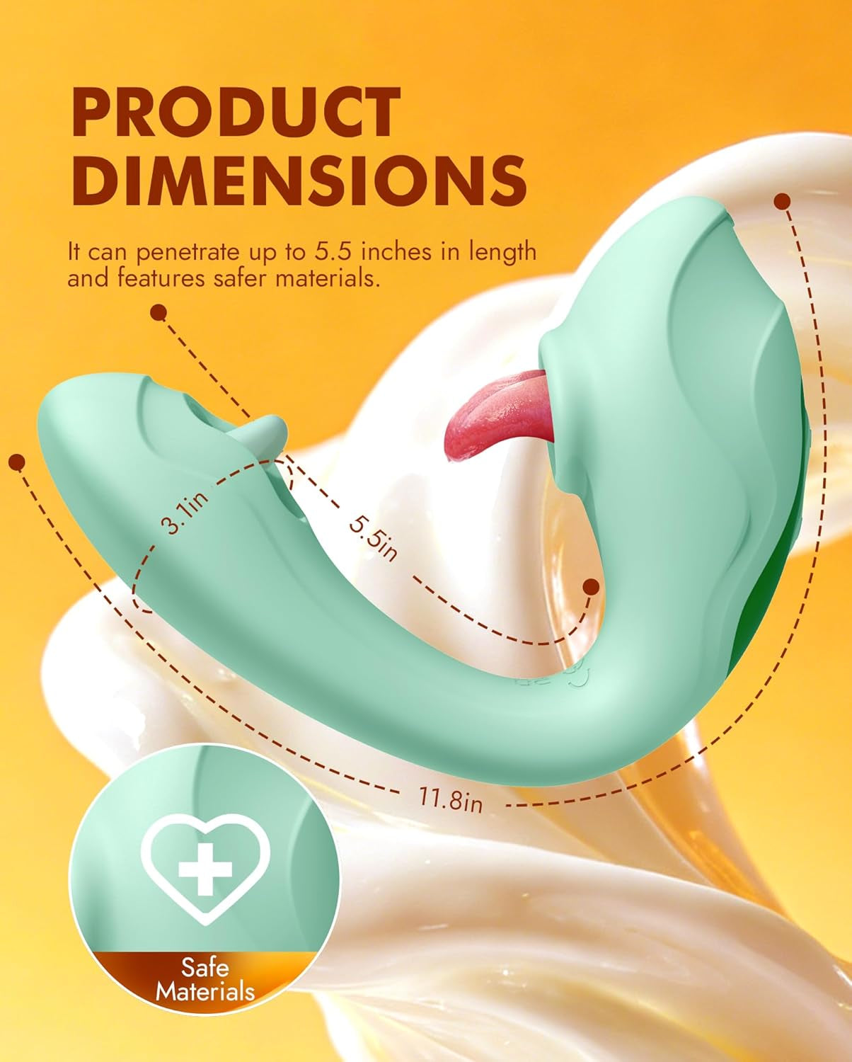 Vibrador de lengua ElyraFlex 4 en 1 para punto G y clítoris con 7 modos