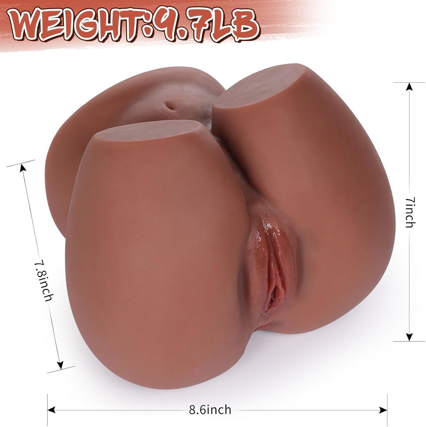 MidnightCurves Torso de muñeca sexual negra con doble canal, 10 LB