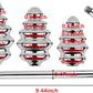 SpiralSteel Gancho anal de acero inoxidable en espiral 3 bolas
