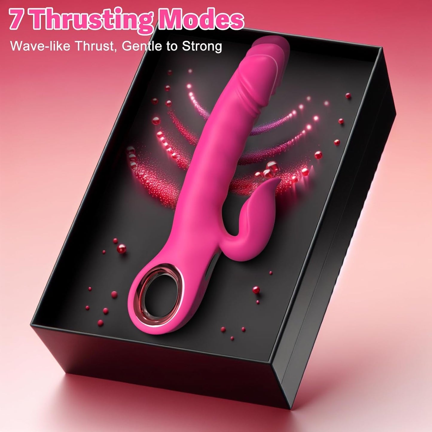Vibrador LuxeWave LCD para conejito, 7 modos, carga magnética