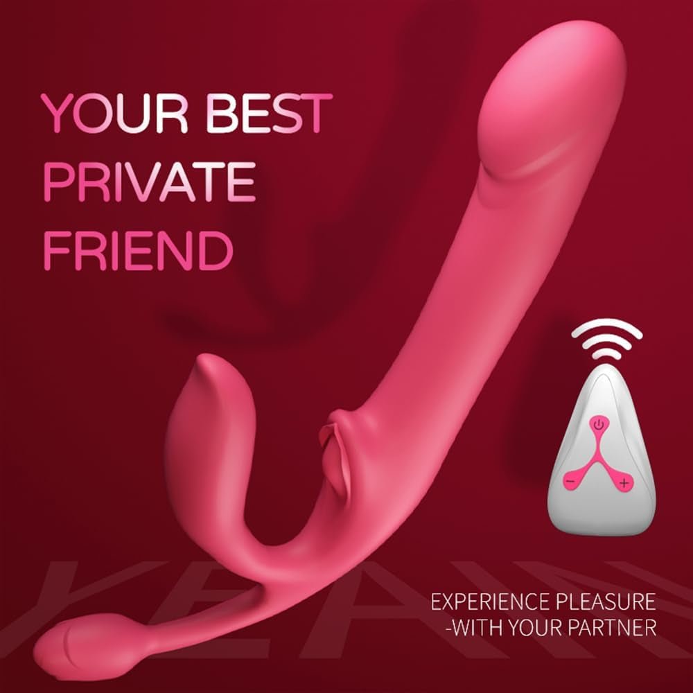 Vibrador de arnés sin tirantes de triple cabezal QuadSync