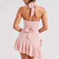 Cowl Neck Halter Mini Dress