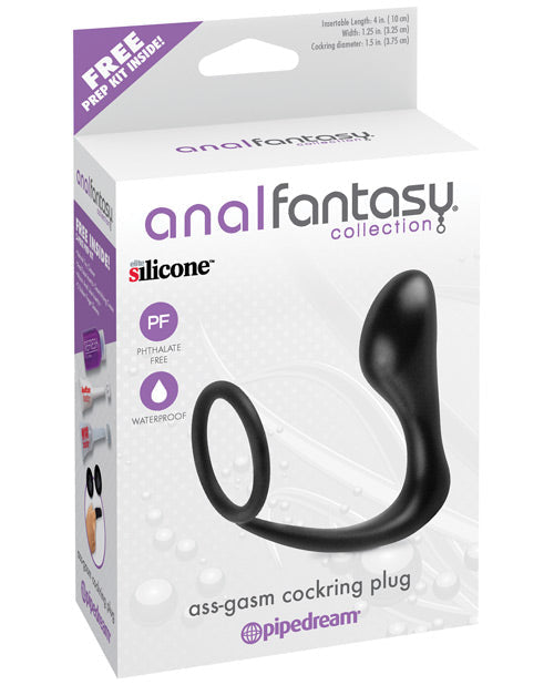 Anal Fantasy Ass Gasm Cockring Plug Black