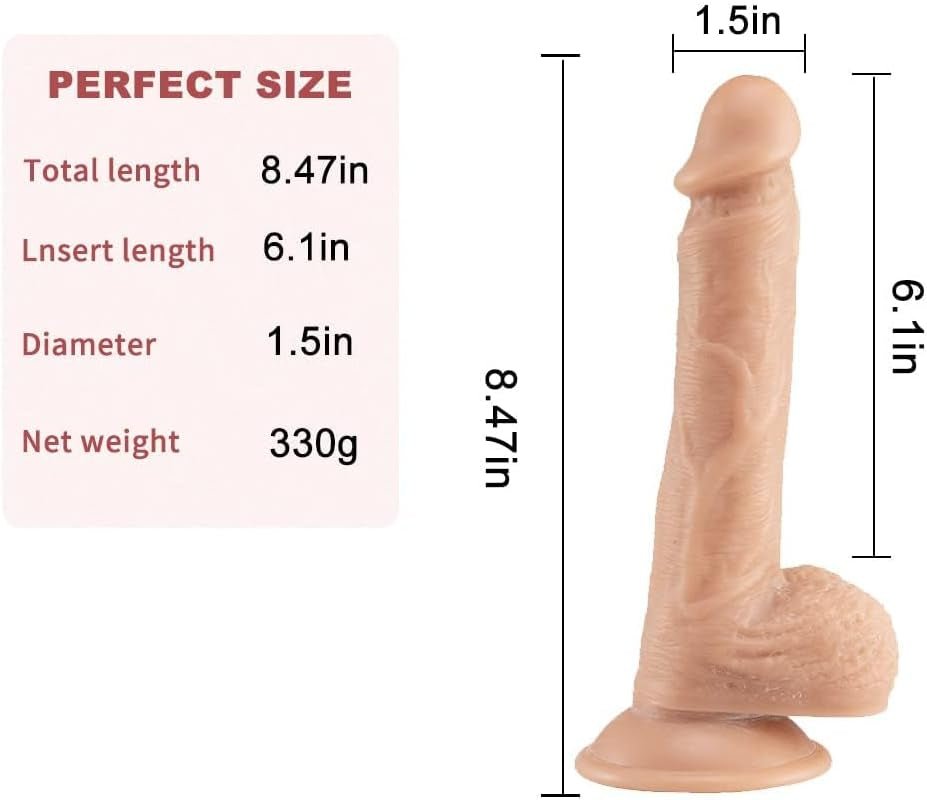 FlexJet Dildo Curvo de Silicona con Ventosa de 8,4” y Chorro