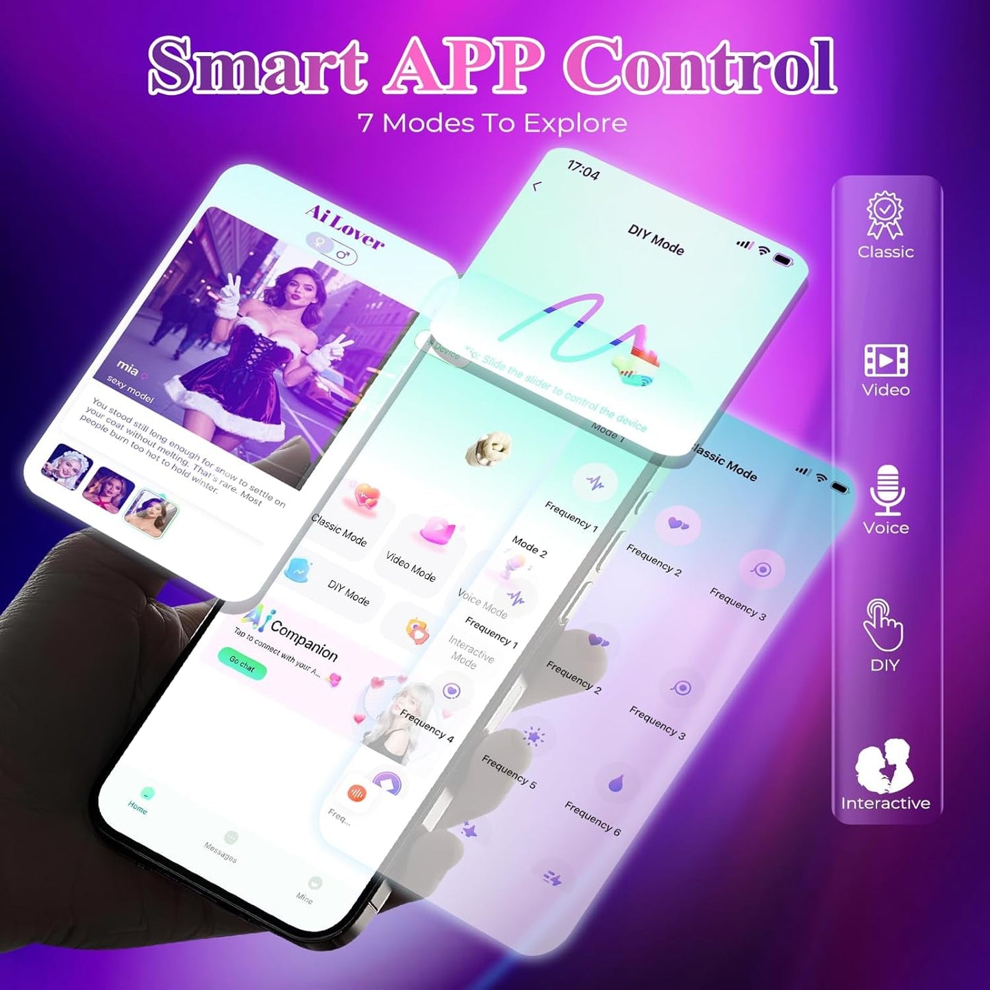 Vibrador Chupador de Clítoris Rosa 3 en 1 con Control por App BloomPulse