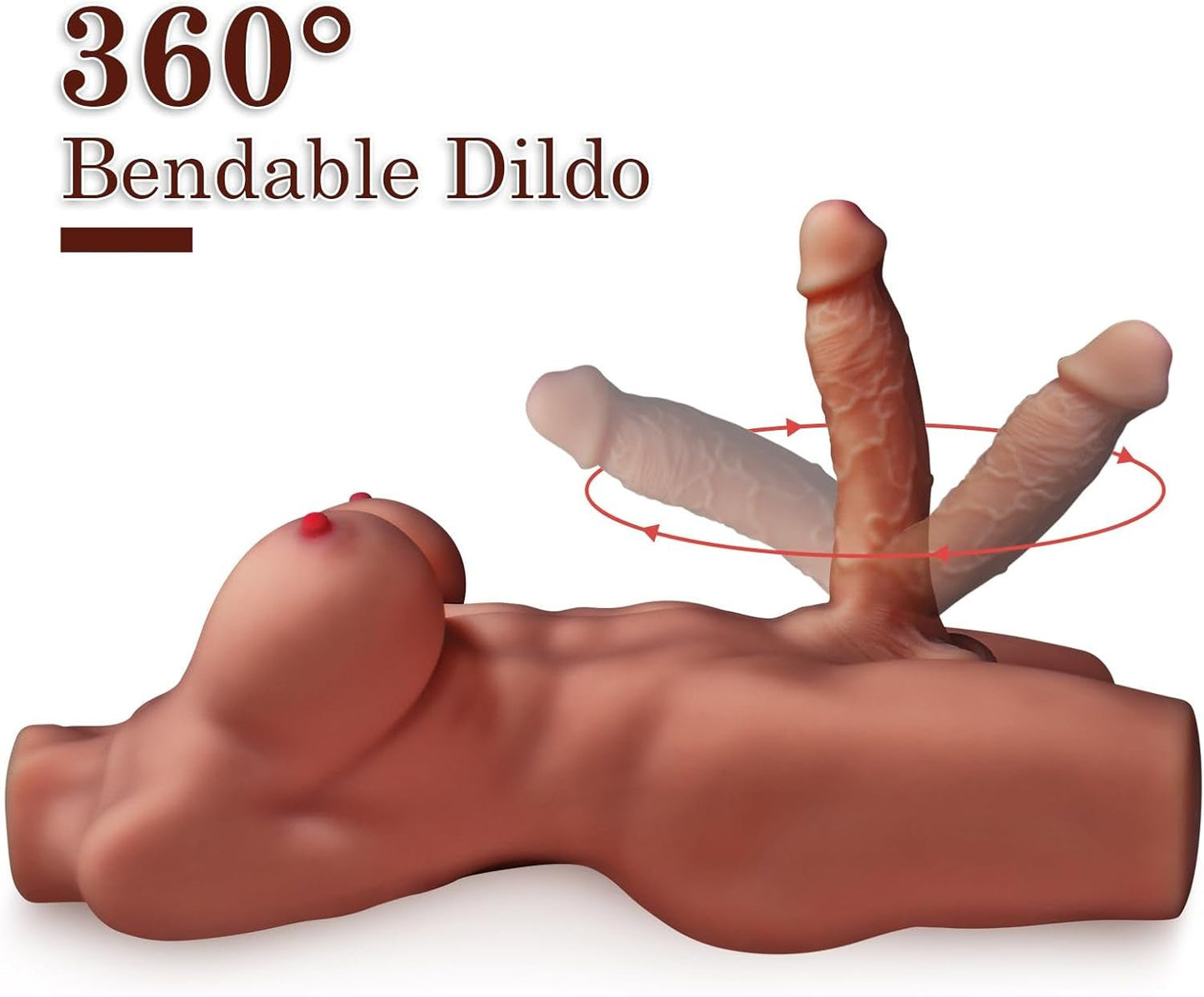 Torse de poupée sexuelle transgenre ApexDual 3-en-1 en TPE, 8,6 kg