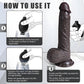 EbonyFlow 8.5” Ebony Squirting Dildo Silicone Suction Cup