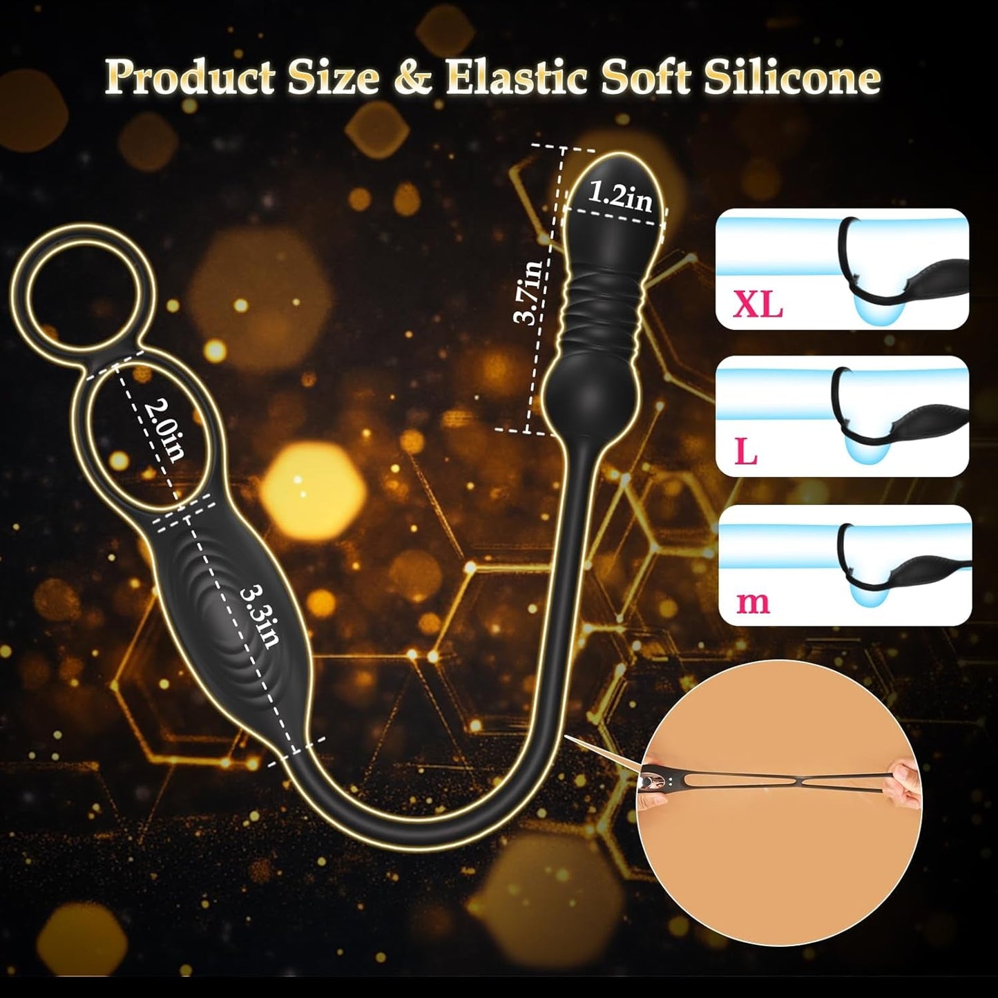 QuadThrust Masajeador de Próstata Anillo para Pene por App con Control Remoto 9 Modos