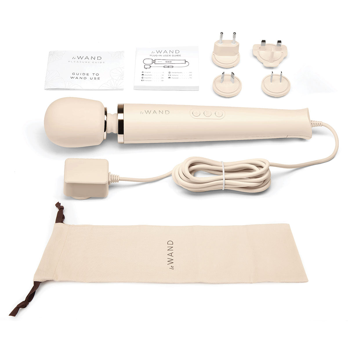 Masajeador vibrador tipo varita Le Wand Plug-In - Crema