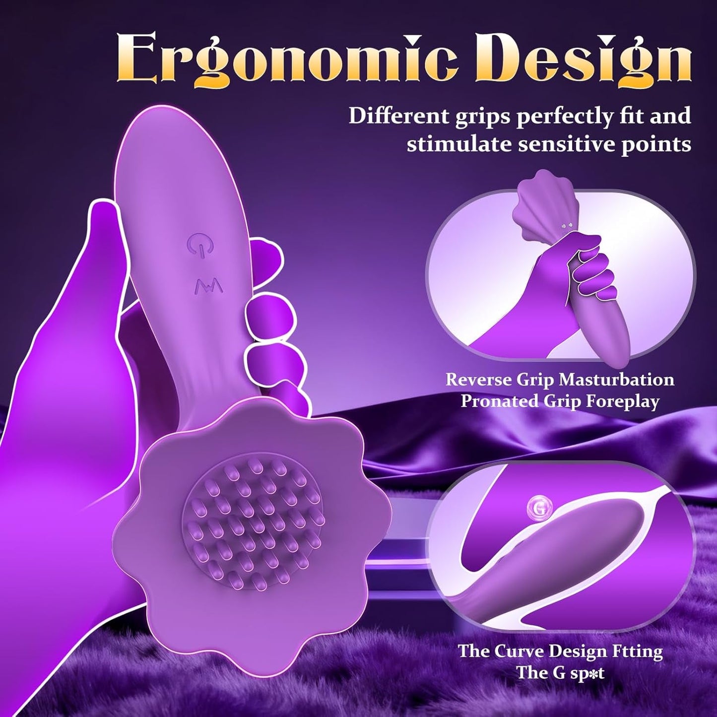 BrushPulse Vibrador de doble punta con cepillo y 10 modos de golpeteo