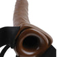 Serie Fantasía Fetichista 20cm Vibrador Hueco con Arnés Marrón