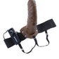 Serie Fantasía Fetichista 20cm Vibrador Hueco con Arnés Marrón