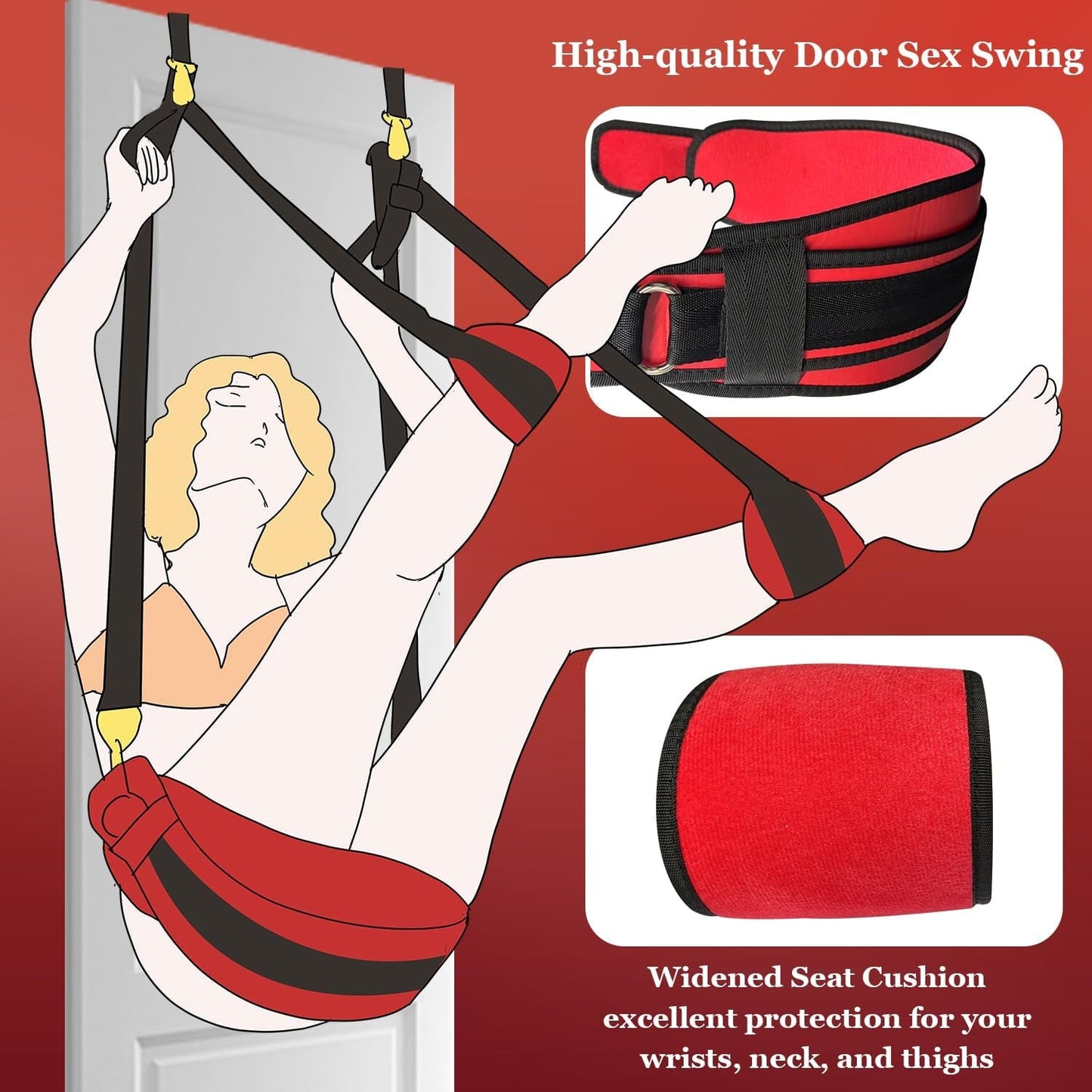 Columpio sexual 2 en 1 AerialyX con cojín grande para puerta