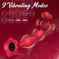 Vibrador de bolas anales CrimsonPetal de 7,8" con 9 modos