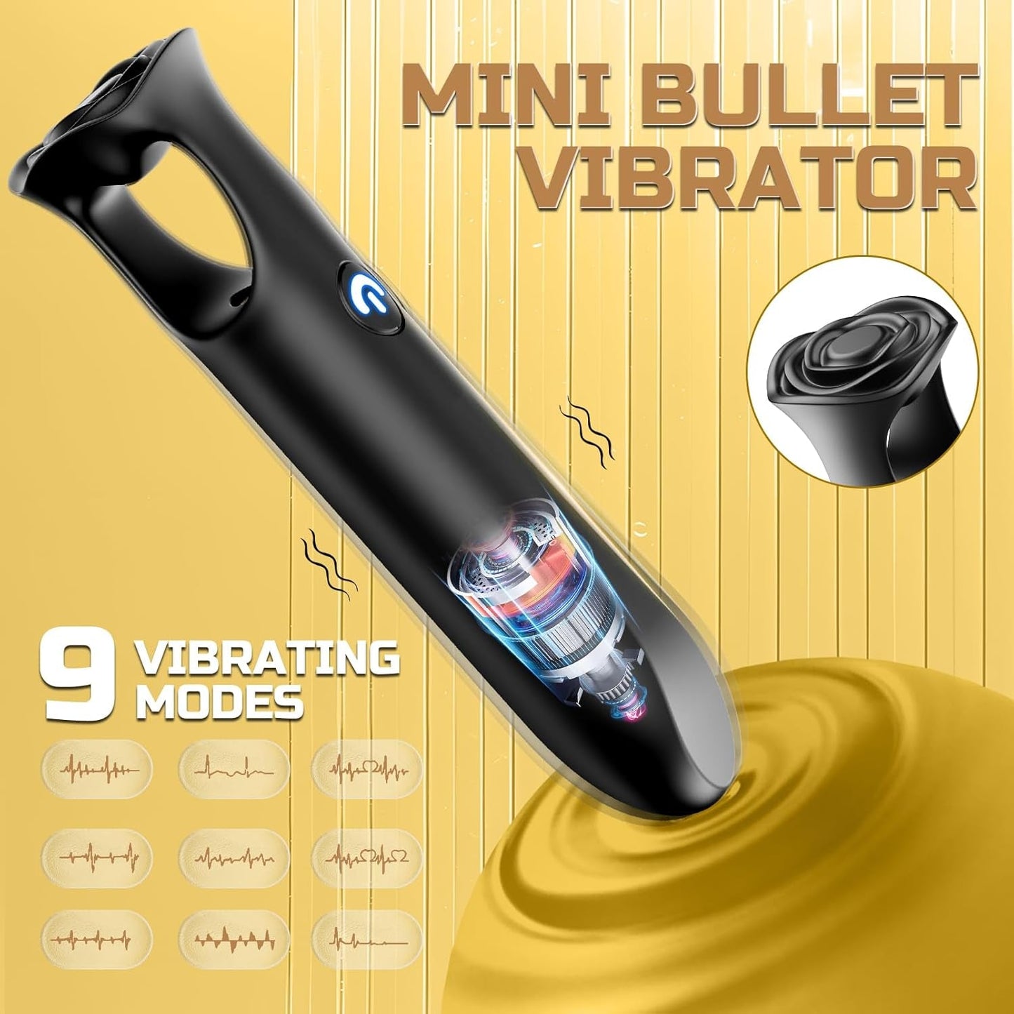 Vibrador Bala LipSync con control por aplicación, 9 modos, impermeable, silencioso