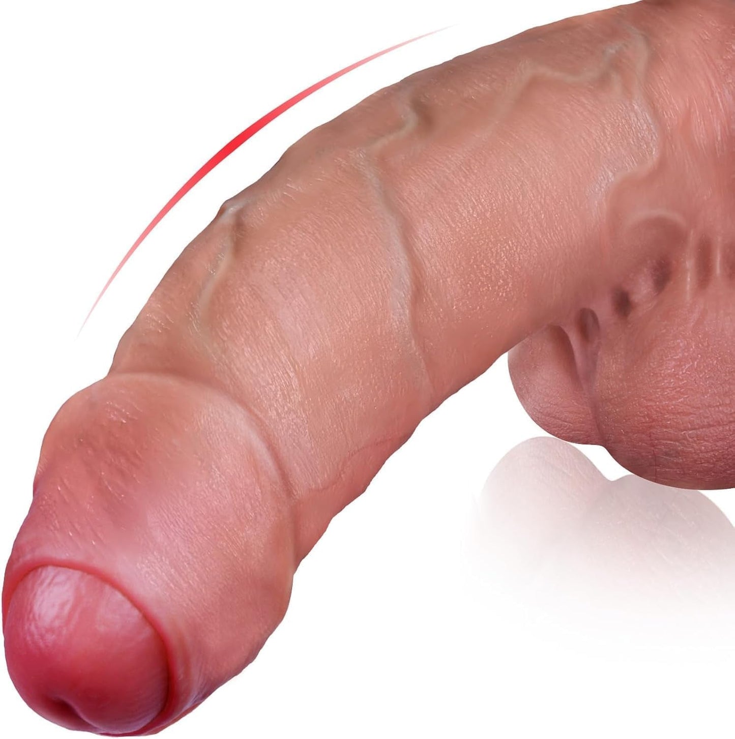 TitanX Godemichet Réaliste 28 cm avec Capuchon Épais en Silicone et Ventouse
