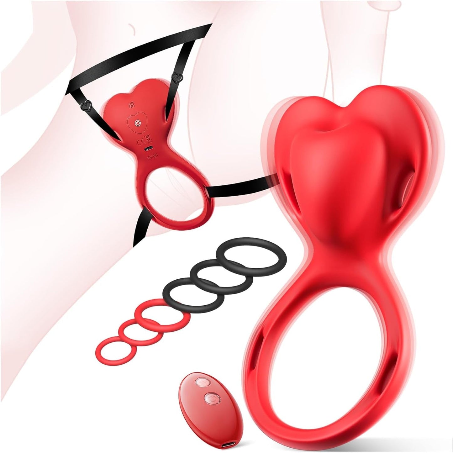 SilkLink Anillo para el pene portátil Estimulador de clítoris Remoto 10 modos