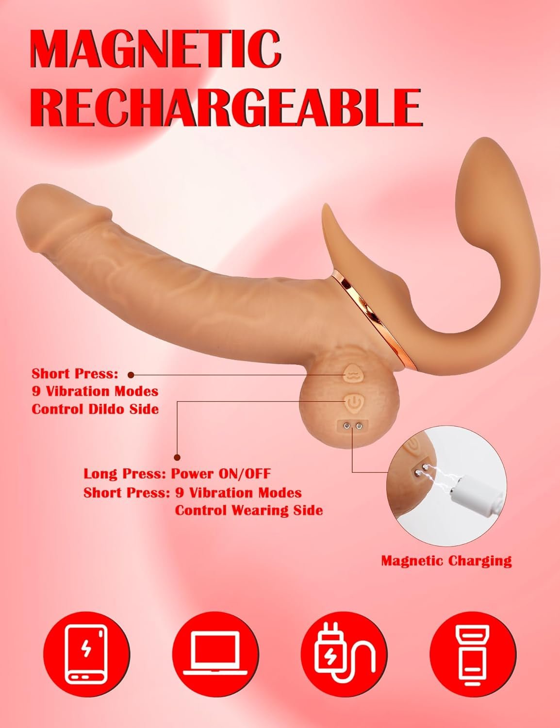 Vibrador manos libres giratorio EchoFlex