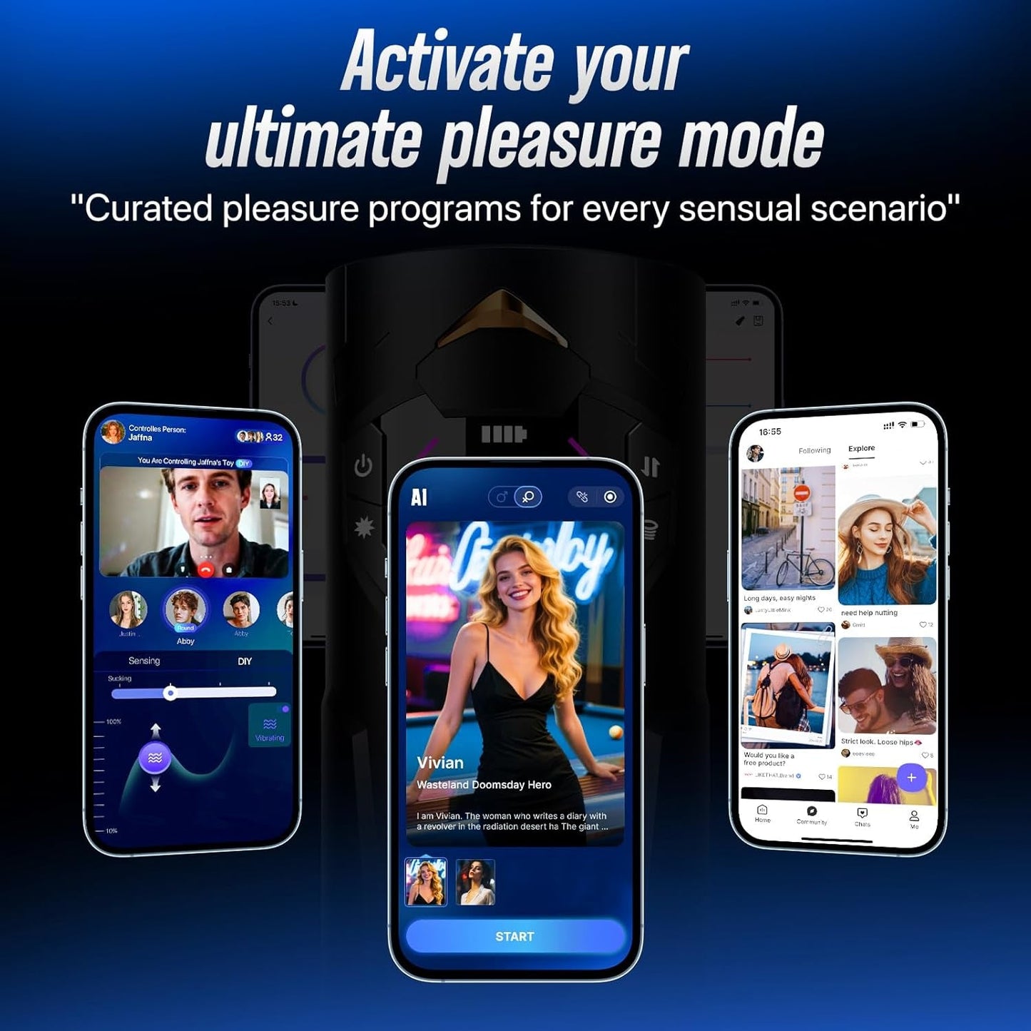 MaxionX AI Masturbador Masculino Empuje Succión LCD App