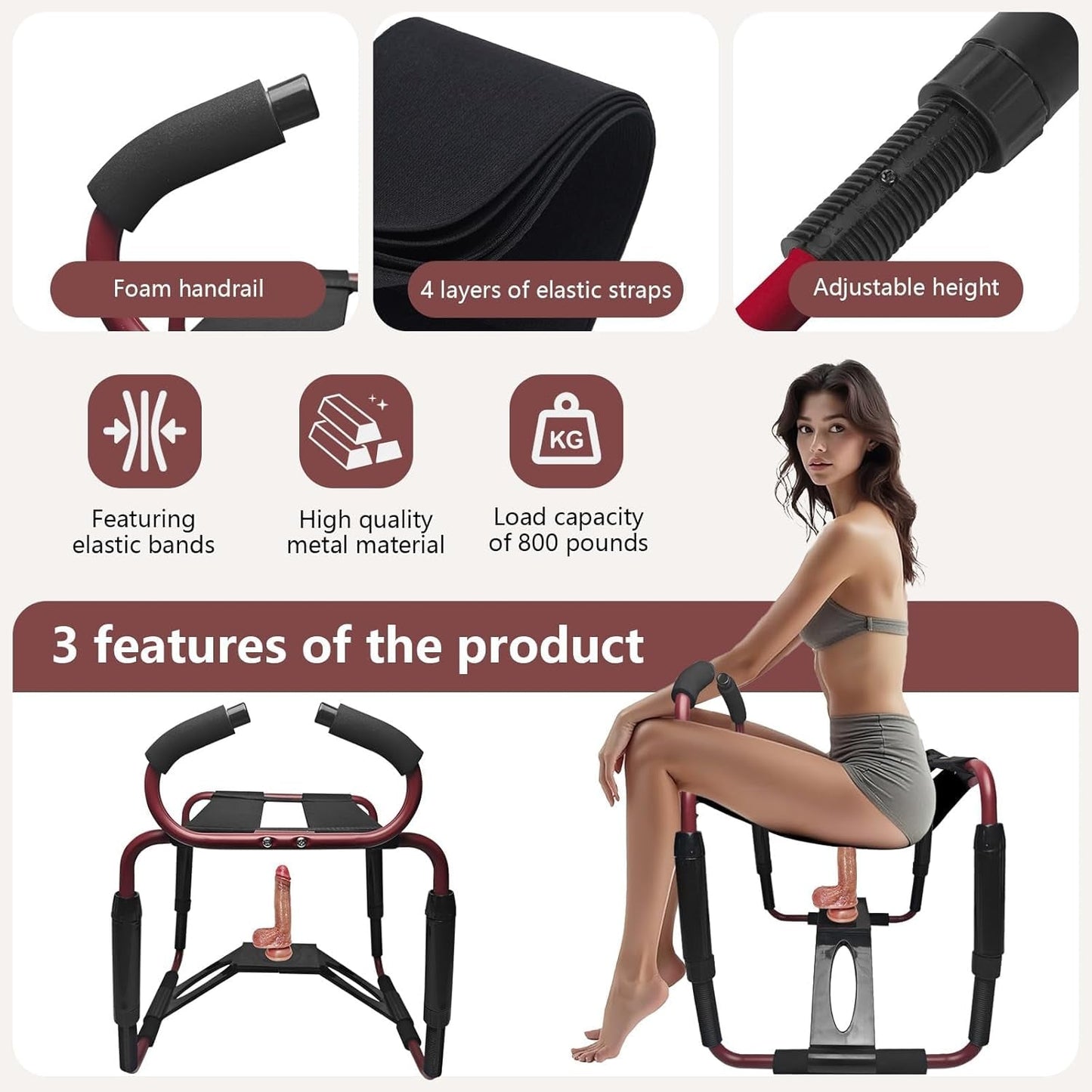 FlexBounce Adjustable Sex Position Chair with Dildo