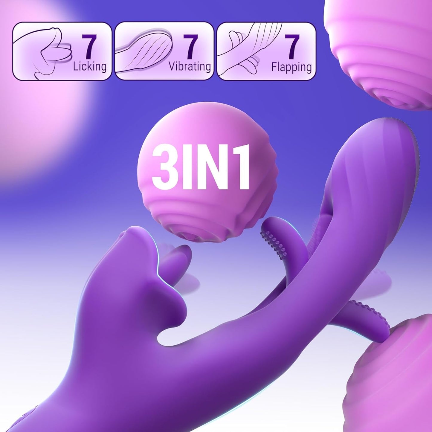 Vibrador ElyraPulse 3 en 1 para punto G y empuje lingual de rosa