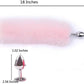 BlushFur Cola de Zorro Rosa y Blanca de 18" con Plug Anal de Acero