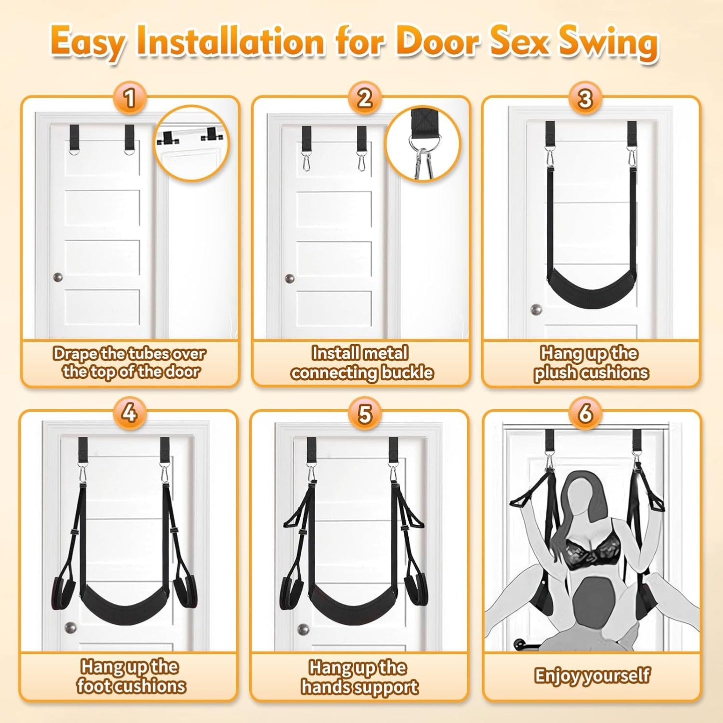 ComfortBond Adjustable BDSM Door Swing with Padding