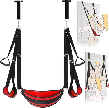Columpio sexual 2 en 1 AerialyX con cojín grande para puerta