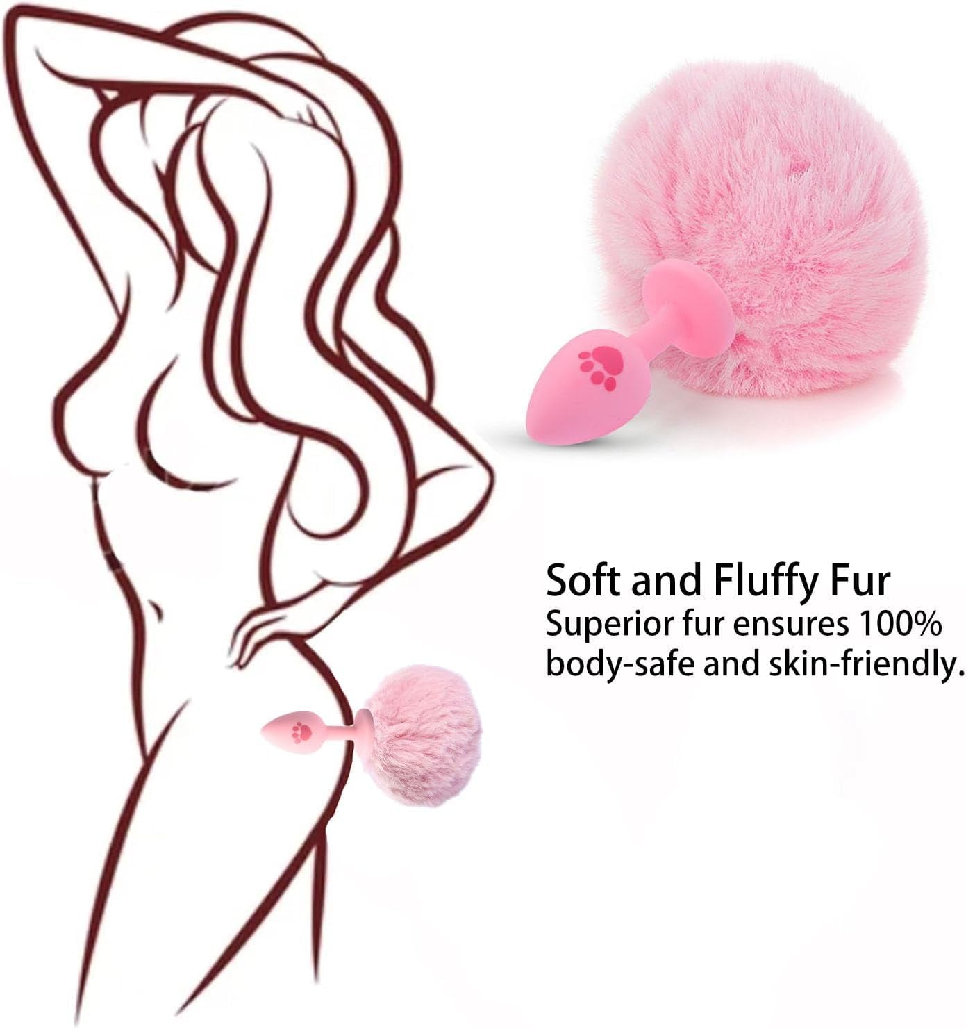 BlushBunny Tapón Anal de Silicona con Cola de Conejo Rosa