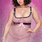 Plus Size Sizzling Heart Mesh Chemise