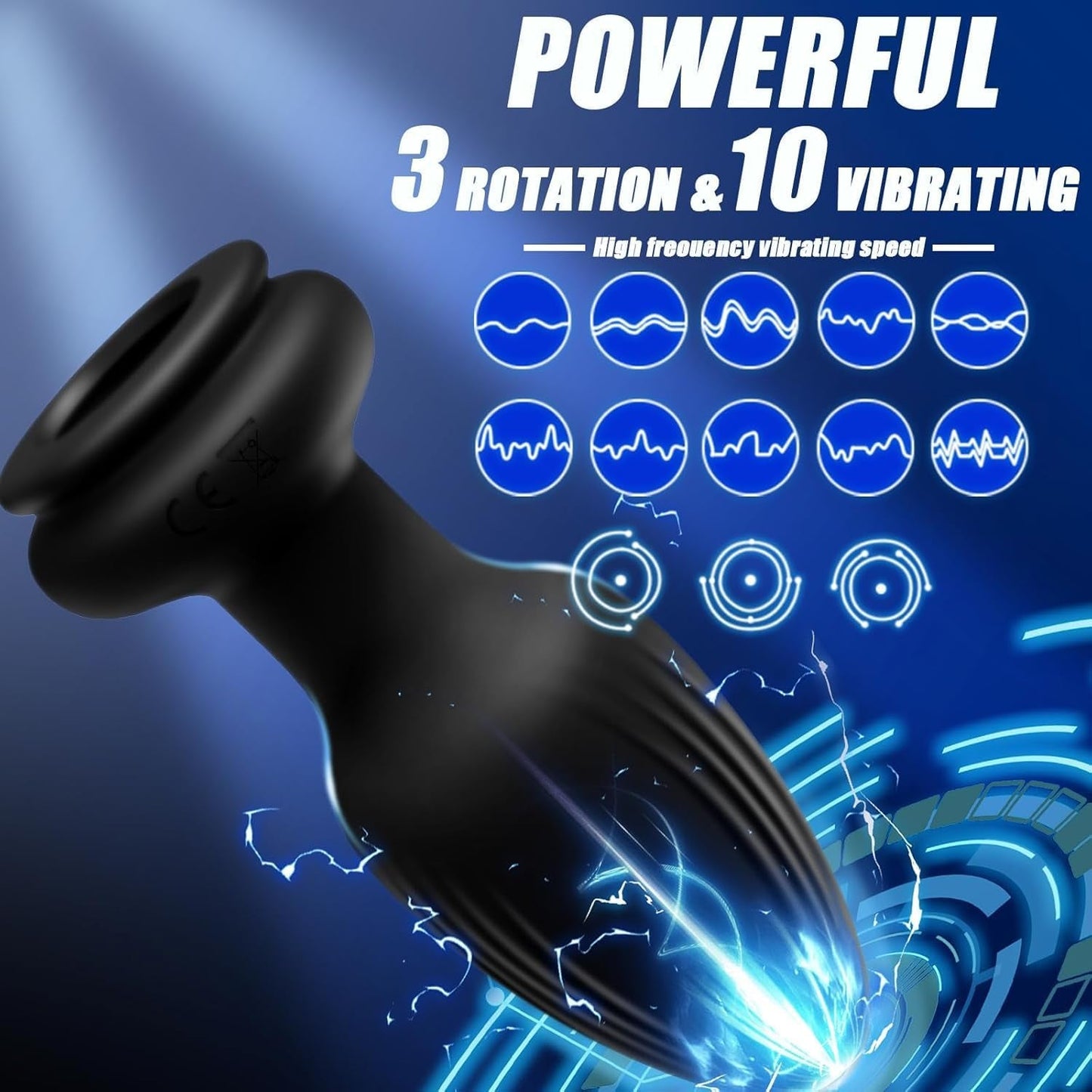 NightPulse Black Fox Tail Remote Vibrating Anal Plug