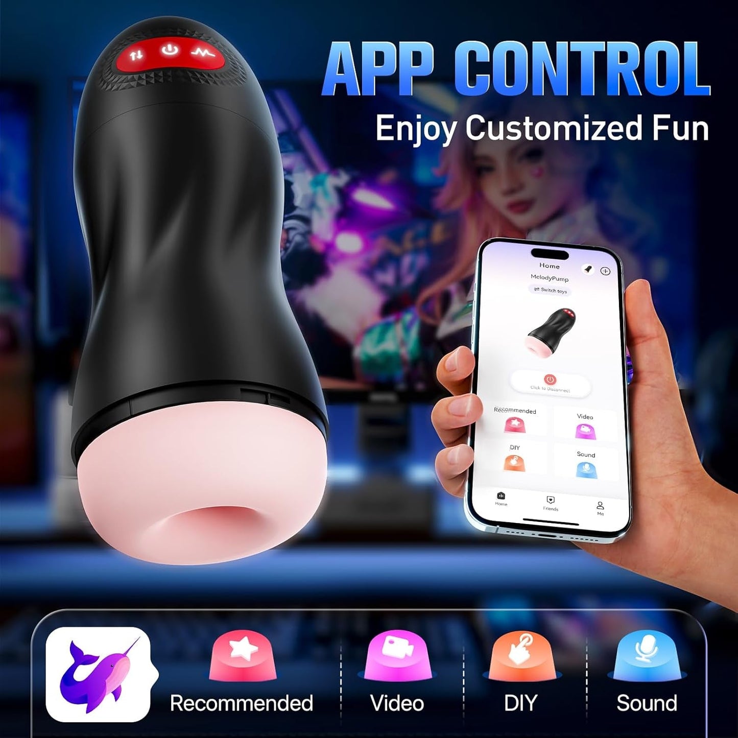 WarmSurge App-Control Heating Suction Male Stroker