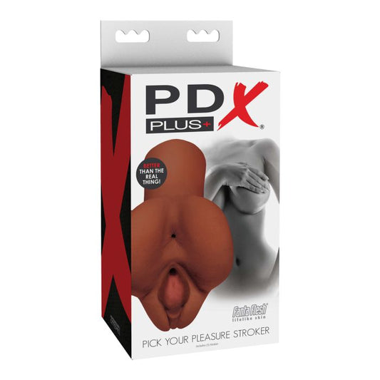 PDX Plus Pick Your Pleasure Stroker de doble entrada