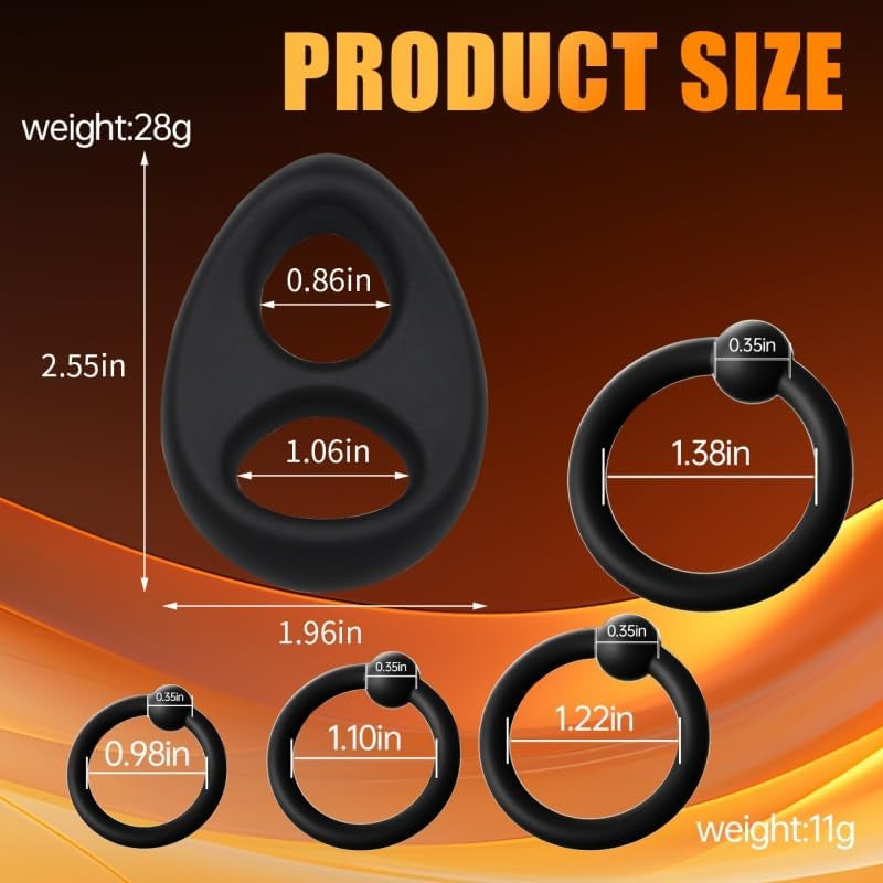 Juego de 5 anillos para el pene de silicona FlexFive