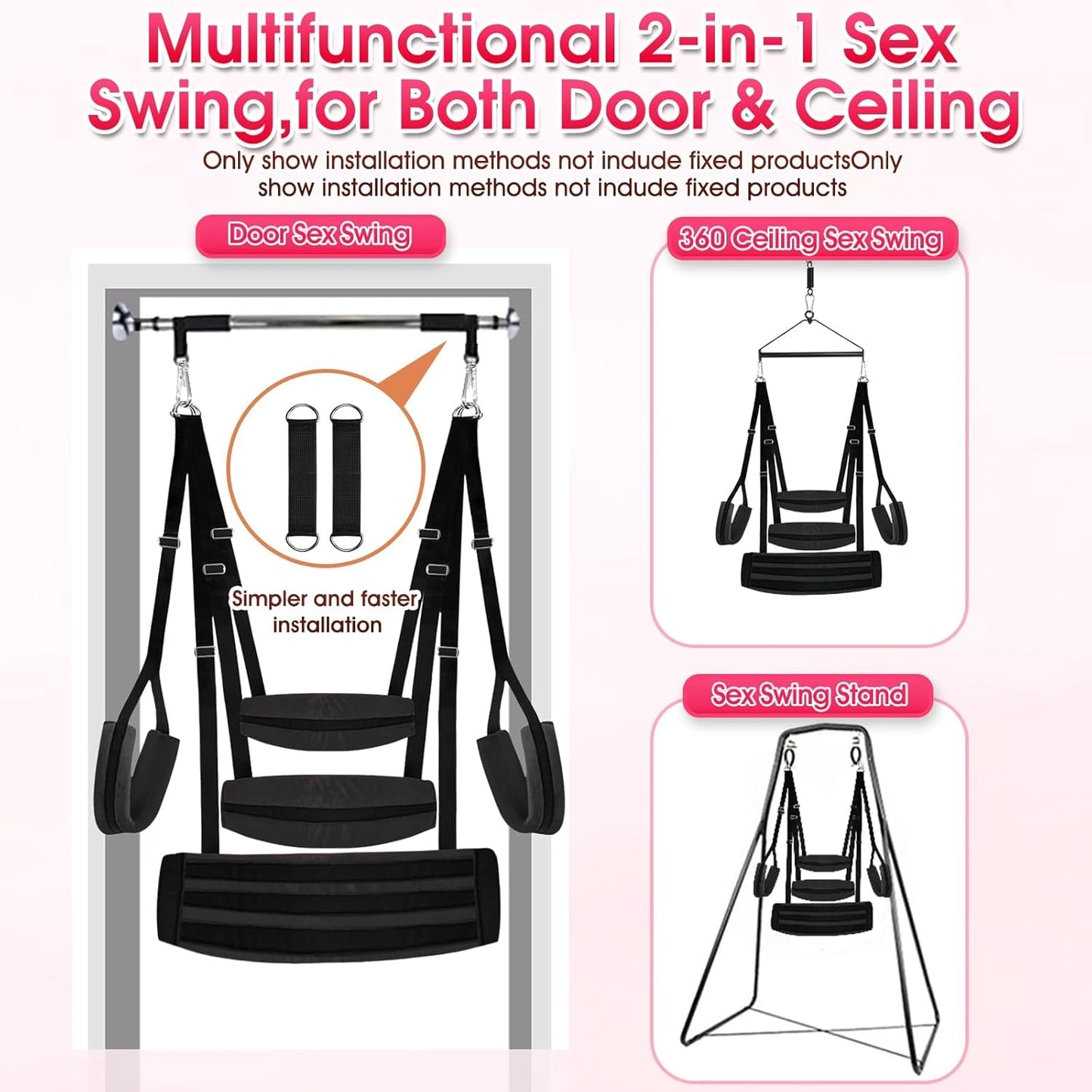 Columpio sexual de uso intensivo StratavaX, 227 kg, ajustable